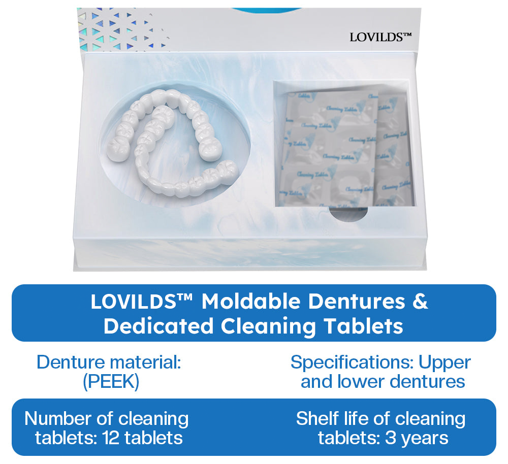 ✅Official Store | LOVILDS™ Moldable Dentures and Dedicated Cleaning Tablets⭐Obtain Australian Dental Association (ADA) Certification