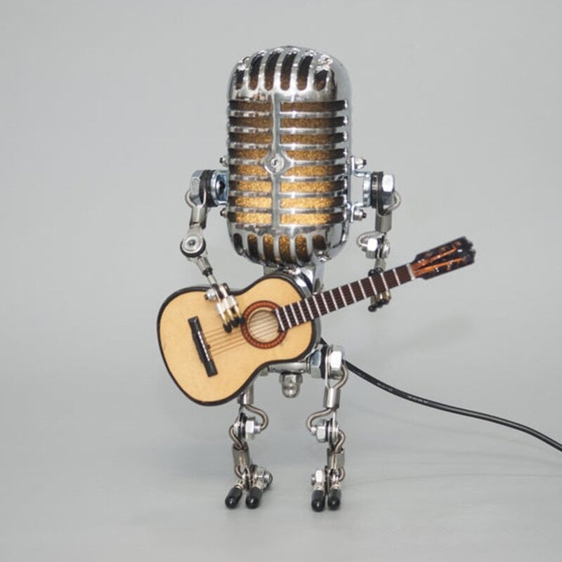 LAST DAY 65% OFF🎁Vintage Metal Microphone Robot Desk Lamp🎸(Get Free Guitar)