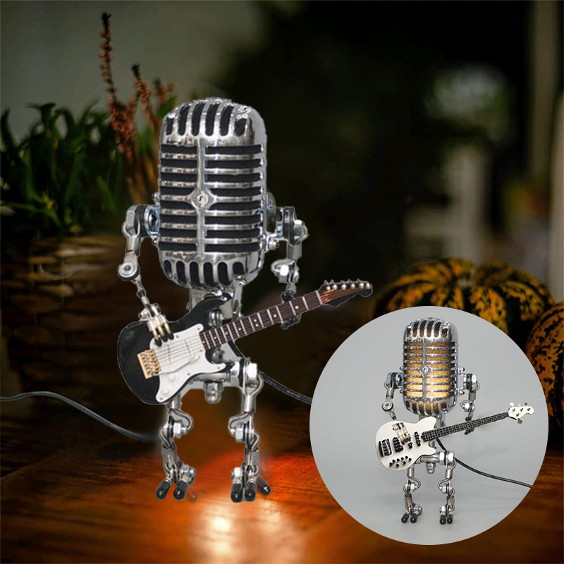 LAST DAY 65% OFF🎁Vintage Metal Microphone Robot Desk Lamp🎸(Get Free Guitar)
