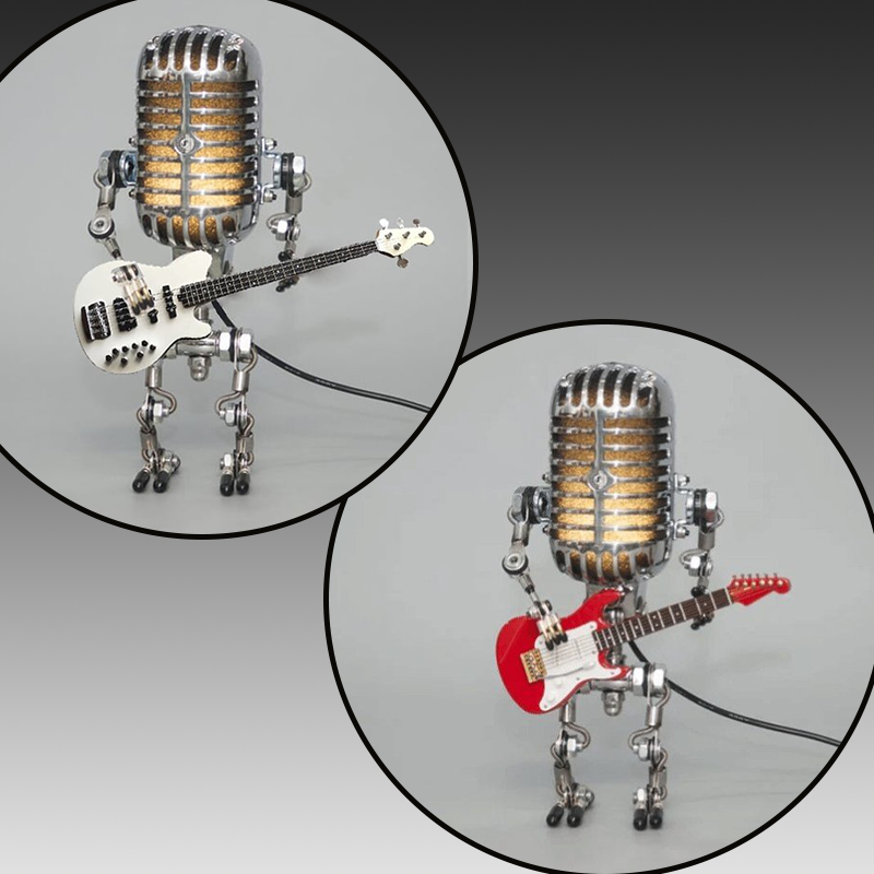 LAST DAY 65% OFF🎁Vintage Metal Microphone Robot Desk Lamp🎸(Get Free Guitar)