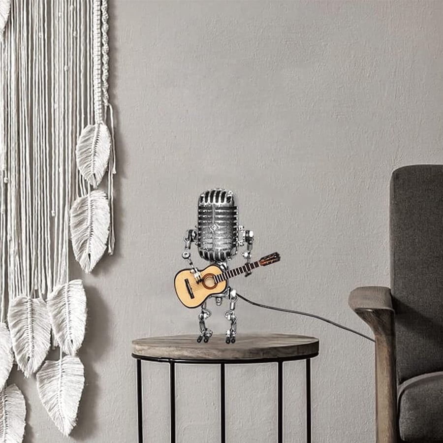 LAST DAY 65% OFF🎁Vintage Metal Microphone Robot Desk Lamp🎸(Get Free Guitar)