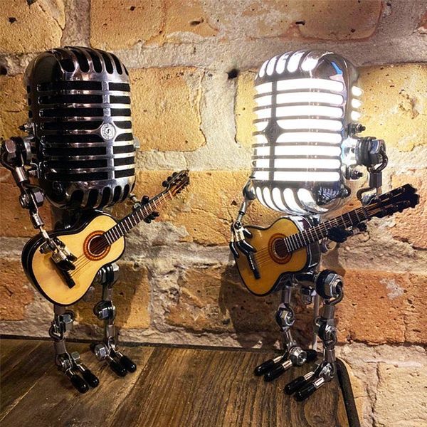 LAST DAY 65% OFF🎁Vintage Metal Microphone Robot Desk Lamp🎸(Get Free Guitar)