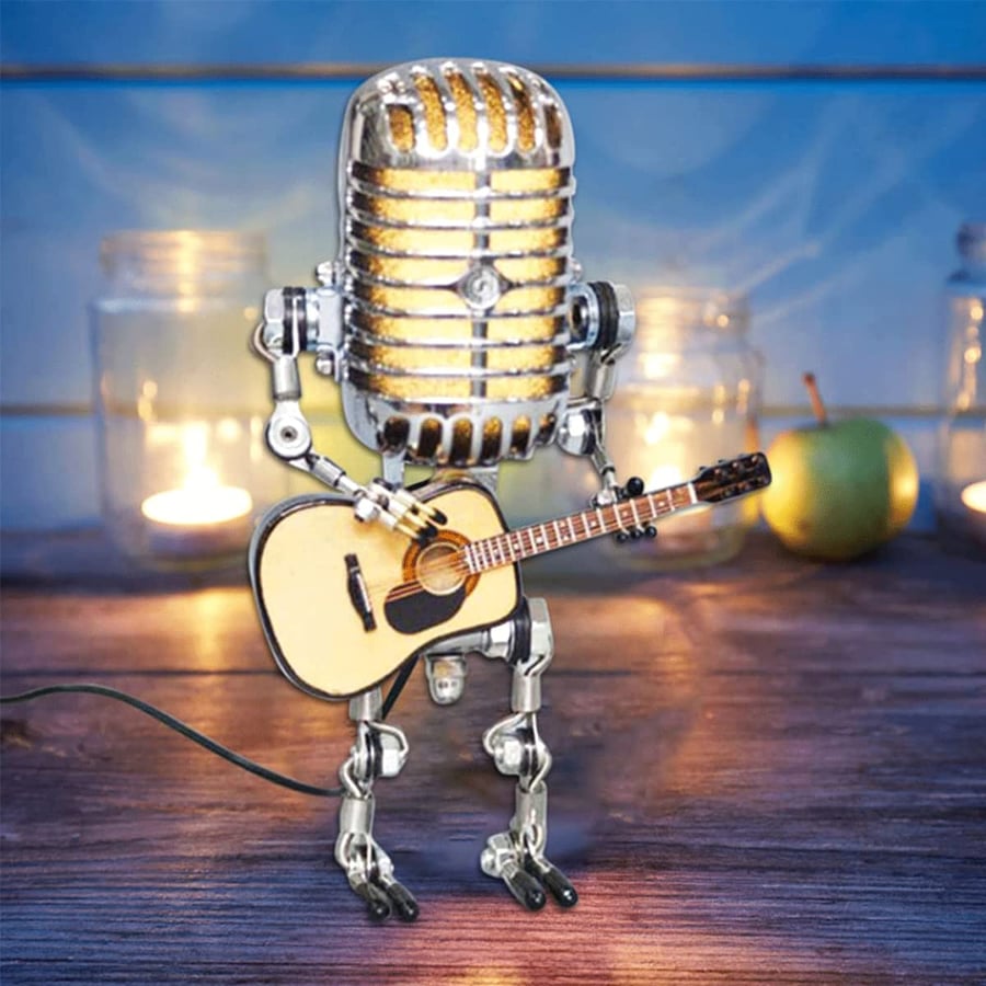 LAST DAY 65% OFF🎁Vintage Metal Microphone Robot Desk Lamp🎸(Get Free Guitar)
