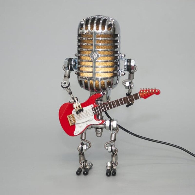 LAST DAY 65% OFF🎁Vintage Metal Microphone Robot Desk Lamp🎸(Get Free Guitar)