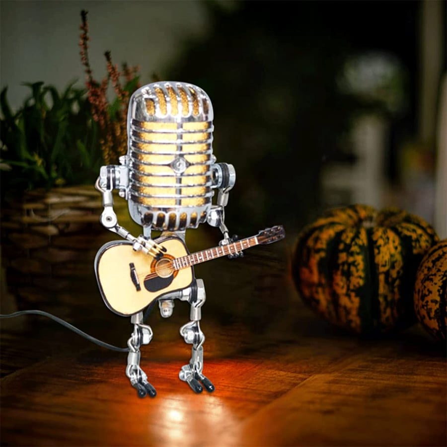LAST DAY 65% OFF🎁Vintage Metal Microphone Robot Desk Lamp🎸(Get Free Guitar)