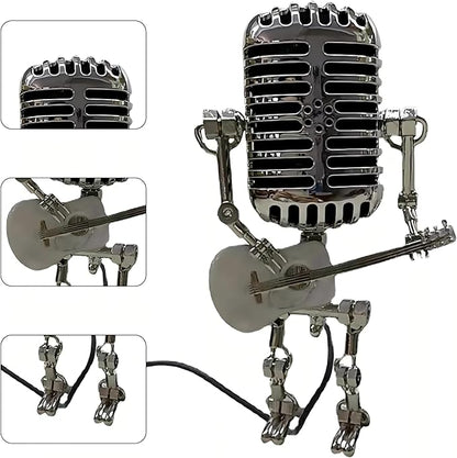 LAST DAY 65% OFF🎁Vintage Metal Microphone Robot Desk Lamp🎸(Get Free Guitar)