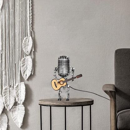 LAST DAY 65% OFF🎁Vintage Metal Microphone Robot Desk Lamp🎸(Get Free Guitar)