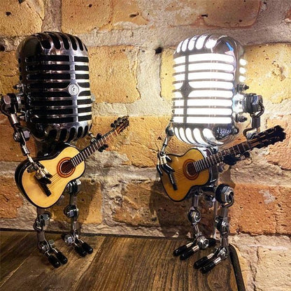 LAST DAY 65% OFF🎁Vintage Metal Microphone Robot Desk Lamp🎸(Get Free Guitar)