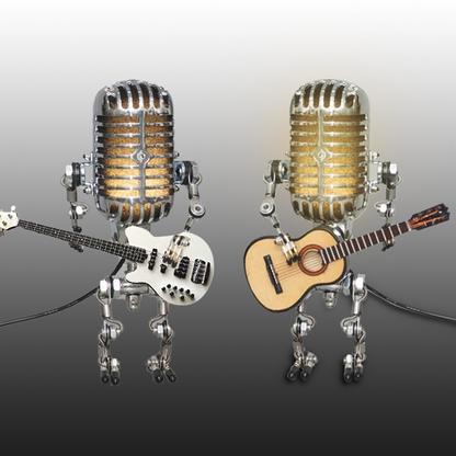 LAST DAY 65% OFF🎁Vintage Metal Microphone Robot Desk Lamp🎸(Get Free Guitar)